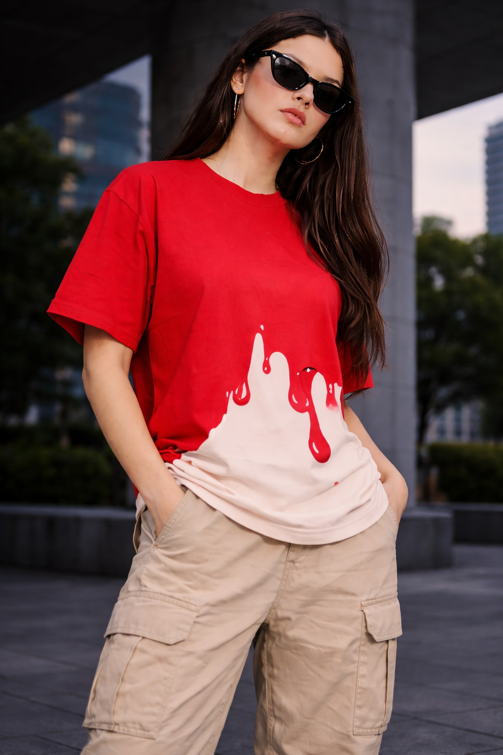 TRAP Melt-Tees Red Melt Oversized T-Shirt